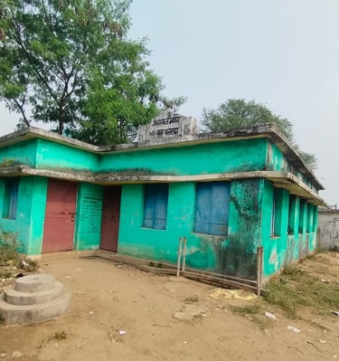 blue building