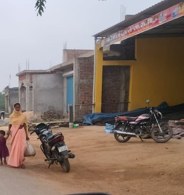 lady and child near bike