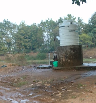 water is blowing from water tank
