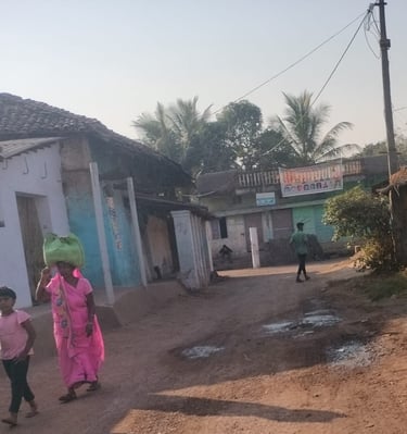 Mother and Daughter is going to village