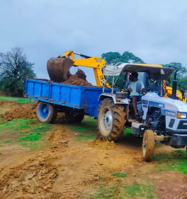 JCB and Tractor
