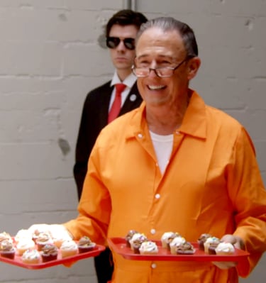 Rudy Giuliani Serving Cupcakes in Cafeteria - Prisoner Trump Image