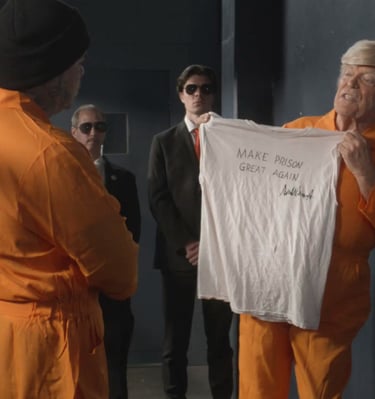 Trump Hawking T-Shirt - Prisoner Trump Image