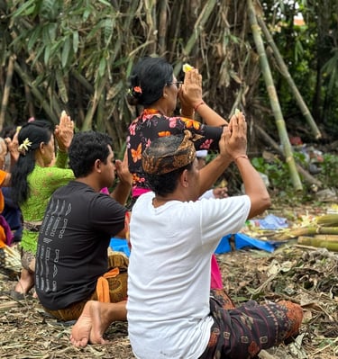 Ceremonial start of construction for Villa Oraya, led by Vision Immo Bali in Ubud, Bali
