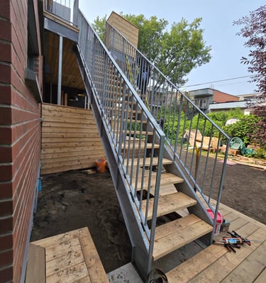 escalier en acier galvanisé