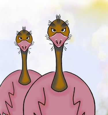 2 big birds from the bear rhymes little bear meets the voice in the cave