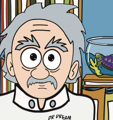 Hombre con una estantería y una tortuga en una pecera