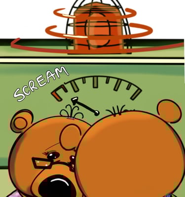 the teddy machine is about to scream