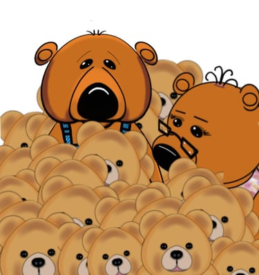 too many teddies for these 2 bears