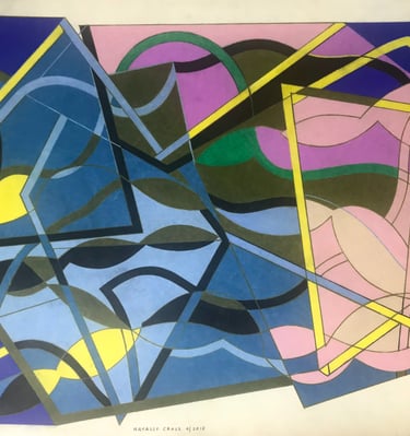 Nat Cross - Sunset on Pacific with Pink Tents