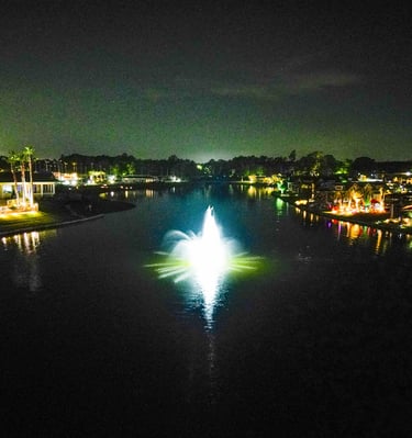 Night-time Lake Osprey: Paddle out for kayaking or paddleboarding adventures.