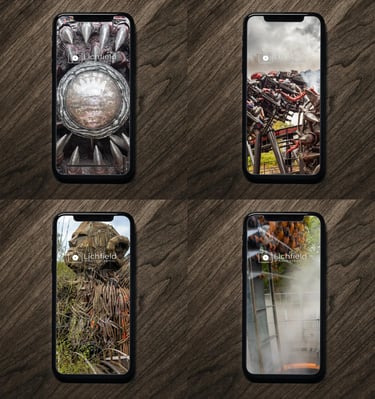 a group of four high resoltion phone backgrounds based on Alton Towers