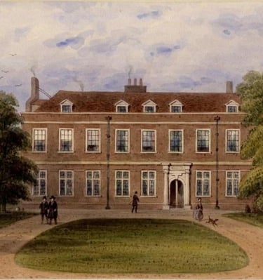 Image of a brick mansion in England.