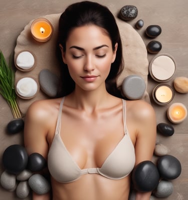 A client enjoying a facial treatment.