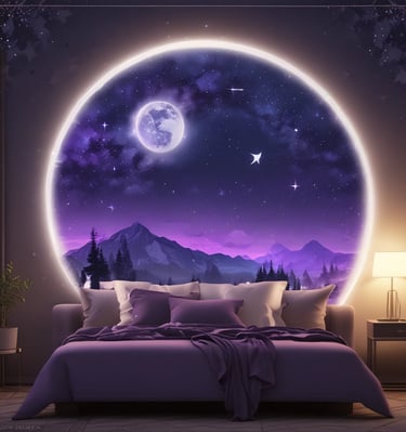 A night sky filled with twinkling stars over a calm sea.