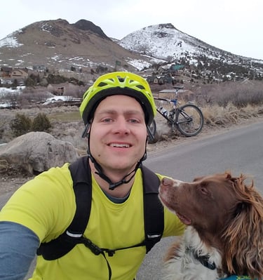 Tanner Morrill brittany spaiel dog mountian biking