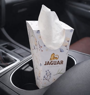 Promotional Car Tissues Full-Color Printed – Custom Branded Tissue Boxes for Vehicles