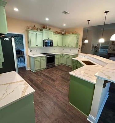 Engineered quartz stone with clean, uniform design