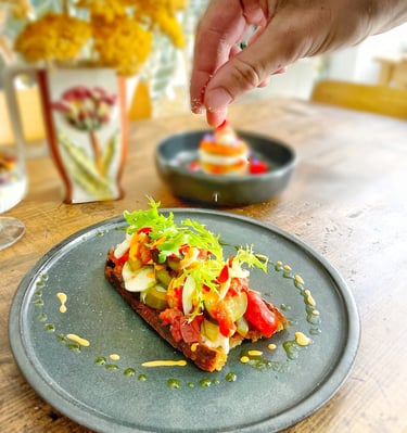 Bruschetta legumes de légumes de saison