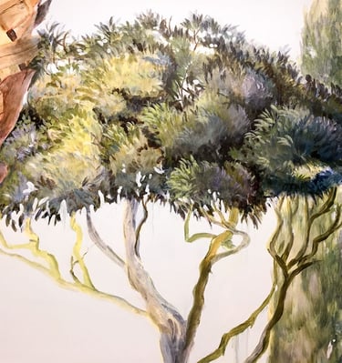 Detailed close up of tree showcasing the meticulous work in creating individual realistic leaves.