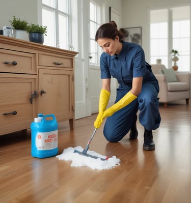 A wall is divided into two sections with a vertical boundary. The left side is a deep red color, while the right side is light gray. Mounted on the red section is a blue sign featuring symbols for accessibility, indicating services for people with disabilities, including figures of a wheelchair, a person with a cane, and a person with a stroller. Below these symbols, the words 'CALL HEAR' and a website link are displayed.
