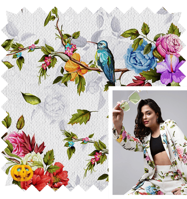 Tropical fabric printing sample with no MOQ requirement