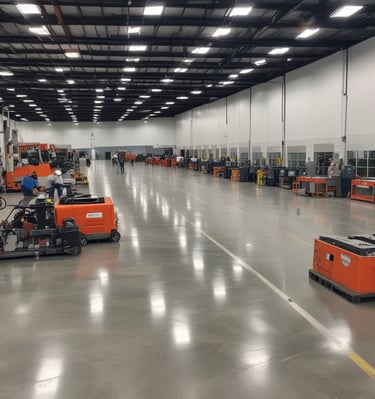 A spacious concrete floor showcasing a polished finish.