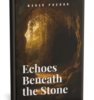 a book cover of echoes beneath the stone