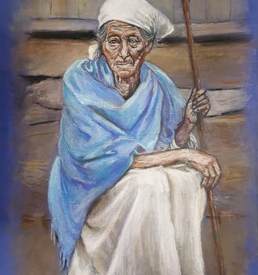 A benzedeira - pastel seco - 2024