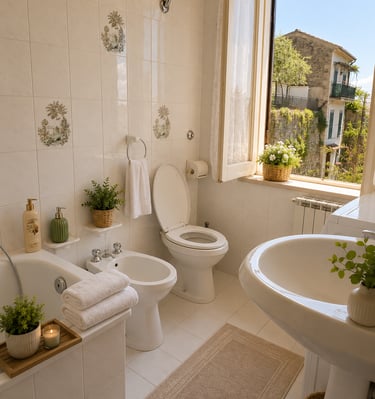 Bagno luminoso e curato della struttura