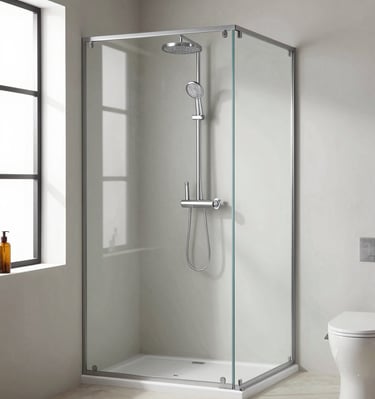 A modern bathroom showcasing a neat shower re-mastic job around the edges.