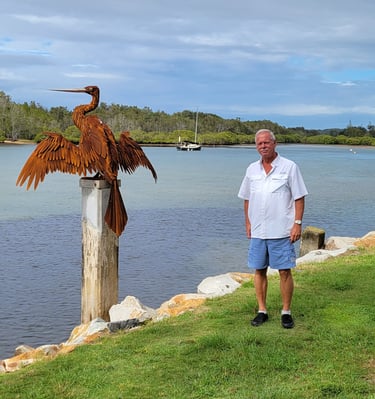One of the many metal sculptures found in Austraia