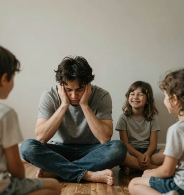 A happy couple sharing a light moment during a relationship coaching session on a laptop screen.