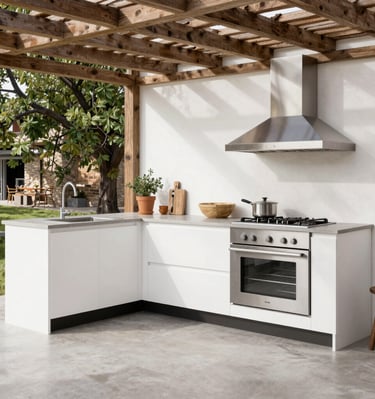 A wide view of a fully renovated living space showing flawless finishes and order