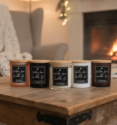 The full Soy wax candle range by Wicker Lance Candle Co original collection