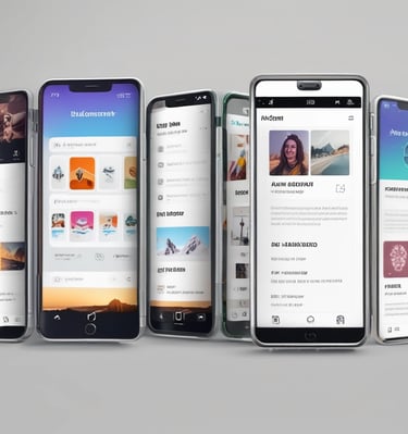 A founder reviewing a tailored marketing strategy on a tablet, with data visualizations.