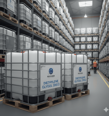 a warehouse pallet with several barrels and barrels