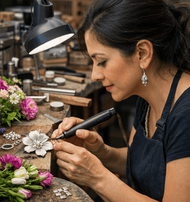 artesana-joyeria-plata-floral-hecha-a-mano-taller-mexicano