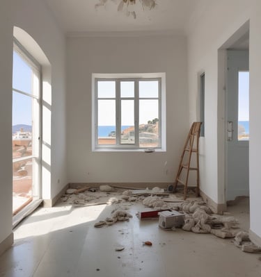 Wide angle view of a fully remodeled kitchen with elegant cabinetry and polished surfaces.