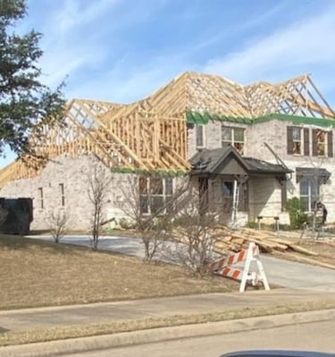 home rebuild framing in progress after lightning fire Sunnyvale TX - Irvin Restoration reconstruction