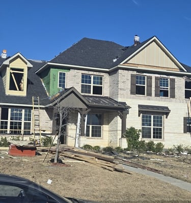 home restoration in progress after lightning fire Sunnyvale TX - Irvin Restoration rebuild DFW