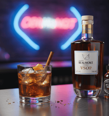 Cocktails-cognac, Old Fashioned spice, le cocktail revisité au Cognac Maison Beaumont VSOP