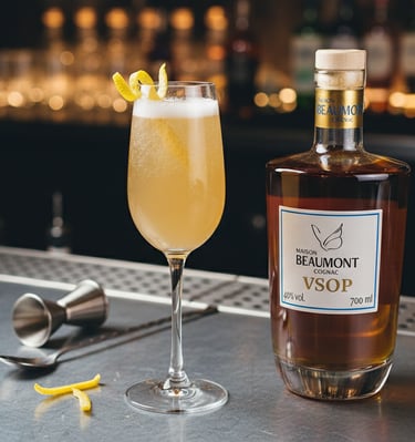 Cocktails-cognac, French 125, le cocktail réinventé au Cognac Maison Beaumont VSOP