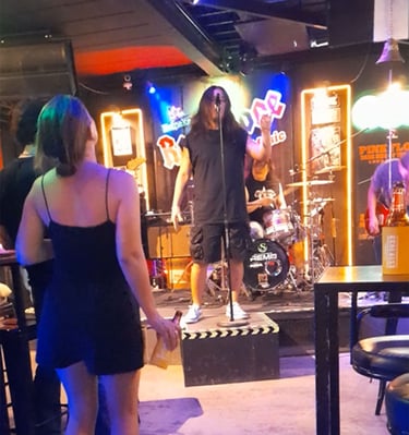 Singer on stage at Rock Zone Bar near Soi 94 in Hua Hin