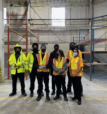 Group of Onsite Security Guards Standing inside the construction building
