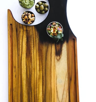  Charcuterie - Decorative, Wooden Serving Board for Kitchen Indoor-Outdoor, Cheese Board for Kitchen