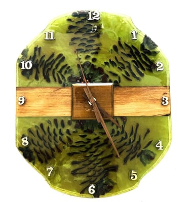 13''Modern Epoxy and Wood Wall Clock, Wooden and Epoxy Clock for Wall, Epoxy Wall Clock.
