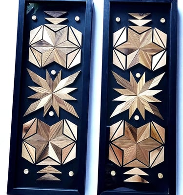 Contemporary Geometric Wall Art, Bar Wall Art, Wooden Mosaic, Wall Decoration, Modern Wooden Art for