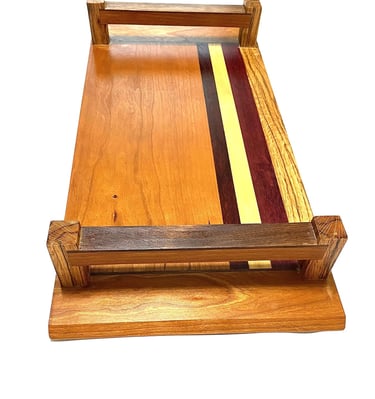  Serving Tray, Decorative Serving, Coffee Organizer Trays & Platters. Cherry,Black Walnut, 