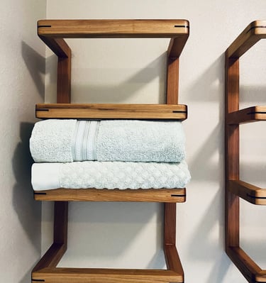 This product is manufactured to order Towel Rack, floating shelf, bath towels, bathroom shelf.
